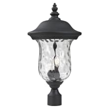 Armstrong 24" Tall 3 Light Post Light with Clear Water Glass Shade