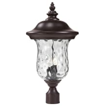 Armstrong 24" Tall 3 Light Post Light with Clear Water Glass Shade