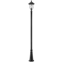 Armstrong 2 Light Outdoor Post Light with Clear Water Glass Shade