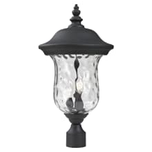 Armstrong 21" Tall 2 Light Post Light with Clear Water Glass Shade