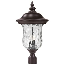 Armstrong 21" Tall 2 Light Post Light with Clear Water Glass Shade