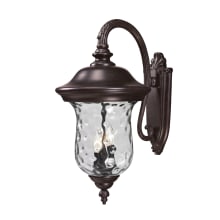 Armstrong 24" Tall 3 Light Wall Sconce with Clear Water Glass