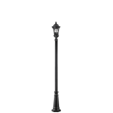 Doma 113" Tall 3 Light Outdoor Post Light - Field Cuttable Post Included