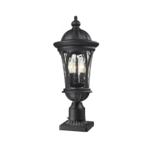 Doma 23" Tall 3 Light Outdoor Pier Mount Light with Water Glass Shade