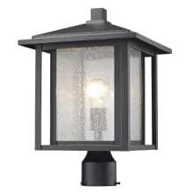 Aspen Single Light 16" Tall Outdoor Post Light with Seedy Glass Shade