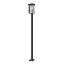 Aspen 3 Light 117" Tall Outdoor Single Head Post Light with Post Included