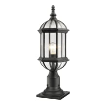 Annex Single Light 22" Tall Outdoor Pier Mount Post Light with Clear Beveled Glass Panels