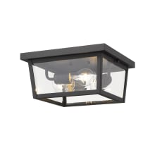 Beacon 3 Light 12" Wide Outdoor Flush Mount Square Ceiling Fixture