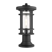 Jordan 17" Tall Outdoor Pier Mount Post Light with Seedy Glass Shade and Square Post Mount