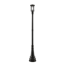 Jordan 17" Tall Outdoor Pier Mount Post Light with Seedy Glass and Round Post Mount