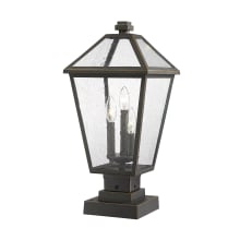 Talbot 3 Light 22" Tall Outdoor Pier Mount Post Light with Square Base