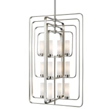 Aideen 12 Light 24" Wide 3 Tier Shaded Chandelier with Frosted Glass Shade