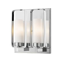 Aideen 2 Light 9" Wide ADA Compliant Wall Sconce with Frosted Glass Shade