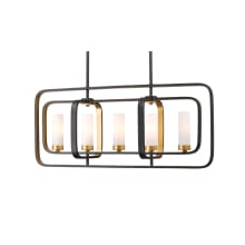 Aideen 5 Light 32" Wide Single Tier Billiard Chandelier with Frosted Glass Shade