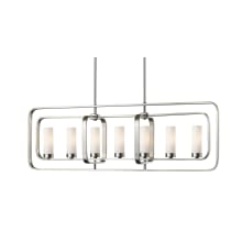 Aideen 7 Light 42" Wide Single Tier Billiard Chandelier with Frosted Glass Shade