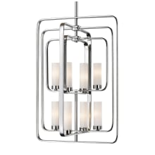 Aideen 8 Light 19" Wide 2 Tier Shaded Chandelier with Frosted Glass Shade