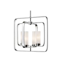 Aideen 4 Light 16" Wide Shaded Chandelier with Frosted Glass Shades
