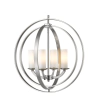 Ashling 4 Light 19" Wide Globe Chandelier with Matte Opal Glass Shades