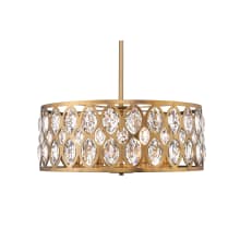 Dealey 6 Light 23" Wide Crystal Drum Chandelier