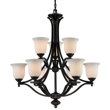 Lagoon 9 Light 2 Tier Chandelier with Matte Opal Shade