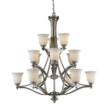 Lagoon 15 Light 3 Tier Chandelier with Matte Opal Shade