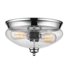 Amon 2 Light 13" Wide Flush Mount Ceiling Light with Seedy Glass