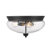 Amon 3 Light 15" Wide Flush Mount Ceiling Light with Seedy Glass