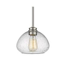Amon 8" Wide Pendant with Clear Seedy Glass
