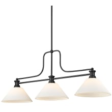 Melange 3 Light 14" Wide Linear Pendant with Shades