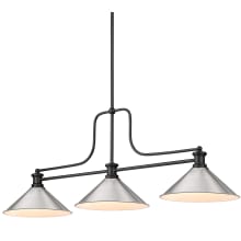 Melange 3 Light 15" Wide Linear Pendant with Shades