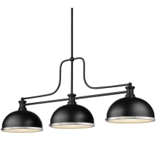 Melange 3 Light 14" Wide Linear Pendant with Metal Shades