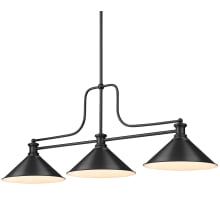 Melange 3 Light 15" Wide Linear Pendant with Tapered Shades