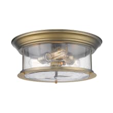 Sonna 3 Light 15-1/2" Wide Flush Mount Drum Ceiling Fixture with Seedy Glass Shade