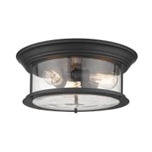 Sonna 3 Light 15-1/2" Wide Flush Mount Drum Ceiling Fixture with Seedy Glass Shade