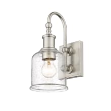 Bryant 12" Tall Bathroom Sconce with Clear Seedy Glass Shade
