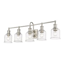 Bryant 5 Light 41" Wide Bathroom Vanity Light with Clear Seedy Glass Shades