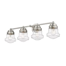 Vaughn 4 Light 32" Wide Bathroom Vanity Light with Clear Seedy Glass Shades