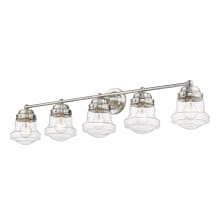 Vaughn 5 Light 41" Wide Bathroom Vanity Light with Clear Seedy Glass Shades