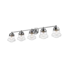 Vaughn 5 Light 41" Wide Bathroom Vanity Light with Clear Seedy Glass Shades