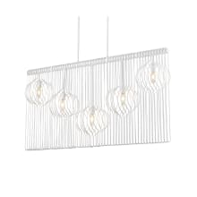 Contour 5 Light 8" Wide Abstract Linear Chandelier
