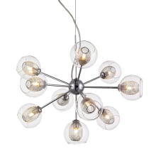 Auge 10 Light 1 Tier Chandelier with Clear Shade