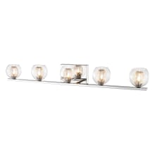 Auge 5 Light Bathroom Vanity Light with Clear Glass Shade