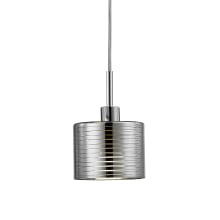 Sempter Single Light 7" Tall Chrome Glass Pendant