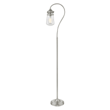 Celeste Single Light 58" Tall Floor Lamp with Jar Style Seedy Glass Shade