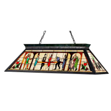 Tiffany 43-3/4" Wide 4 Light Chandelier with Multi-Colored Tiffany Glass Shade
