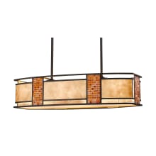 Parkwood 4 Light 32" Wide Billiard Chandelier with Stained Glass Mosaic Accents