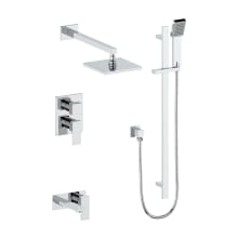 Bliss Pressure Balanced Shower System with Shower Head, Hand Shower, Slide Bar, Shower Arm, Valve Trim, and Hose