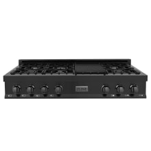 Professional 48 Inch Wide Built-In Natural Gas Rangetop with Porcelain Surface