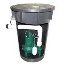 Simplex Sewage Package w/ M264 Pump, 4/10 HP, 2" NPT Discharge, and 30" Side Discharge Basin