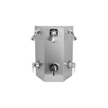 3 Person Shower Station with Pressure Balanced Shower Valves, Balancing Piston and Bottom Access Integral Service Stops from the Temp-Gard Aqua-Panel Series